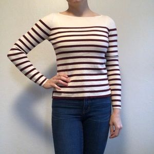 GAP merino wool boatneck stripe sweater